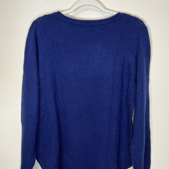 C. Wonder NWOT Sweater M Wool Blend‎ Womens Blue Cable Knit Pullover Size Medium - Picture 6 of 11
